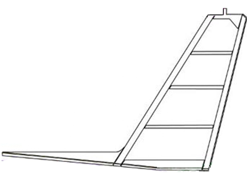 Twin Comanche tail fin Plan